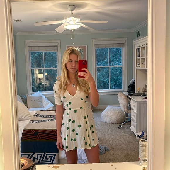 Faithfull the Brand green polka dot dress - Picture 2 of 7